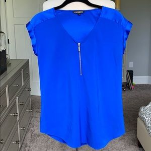 Express Cobalt Blue Short Sleeve Blouse XS